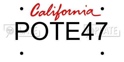 POTE47 California License Plate