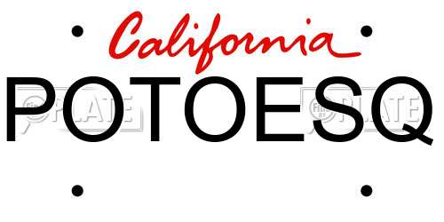 POTOESQ California License Plate