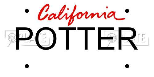 POTTER California License Plate