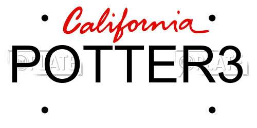 POTTER3 California License Plate