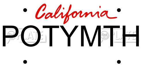 POTYMTH California License Plate
