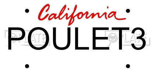 POULET3 California License Plate
