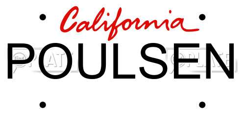 POULSEN California License Plate