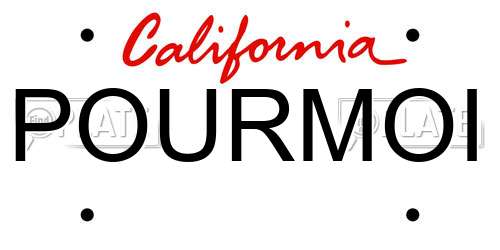 POURMOI California License Plate