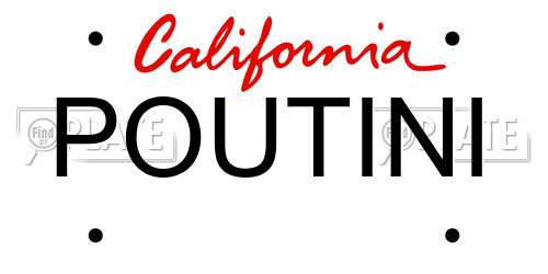 POUTINI California License Plate