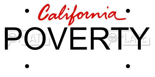 POVERTY California License Plate