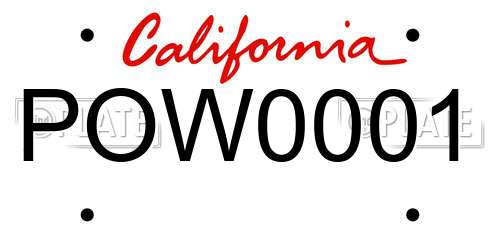POW0001 California License Plate