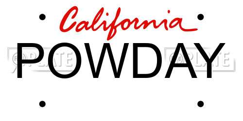 POWDAY California License Plate