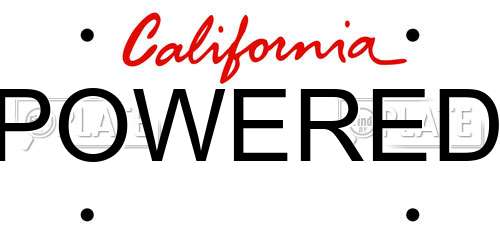 POWERED California License Plate