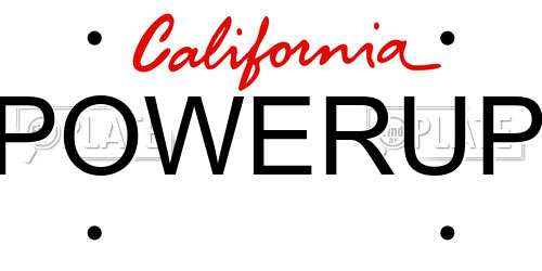 POWERUP California License Plate