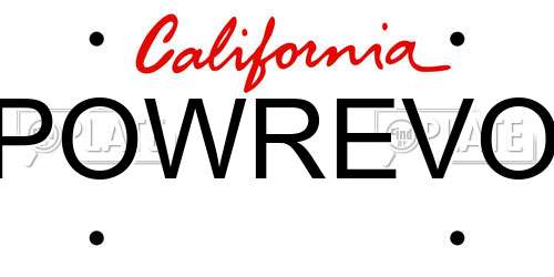 POWREVO California License Plate