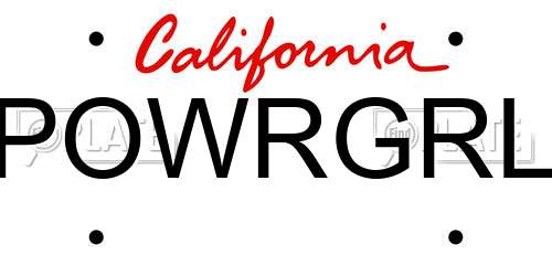 POWRGRL California License Plate