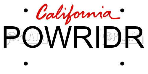 POWRIDR California License Plate