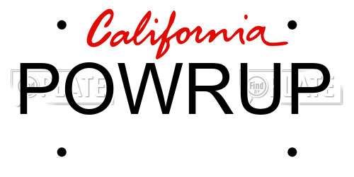 POWRUP California License Plate