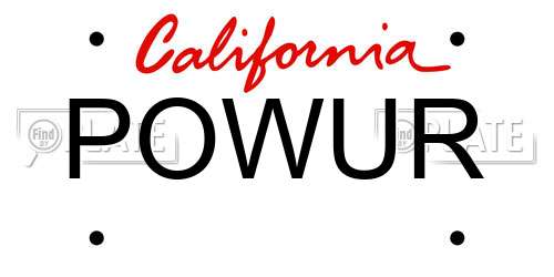 POWUR California License Plate