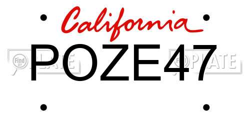 POZE47 California License Plate