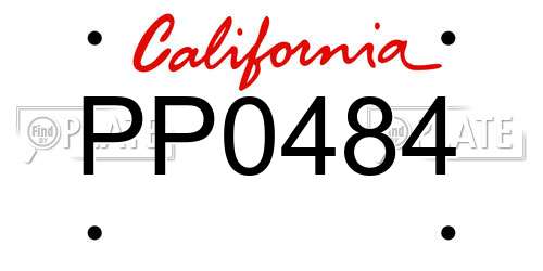 PP0484 California License Plate