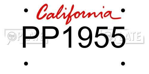PP1955 California License Plate