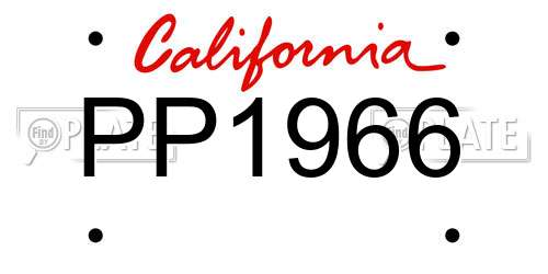 PP1966 California License Plate