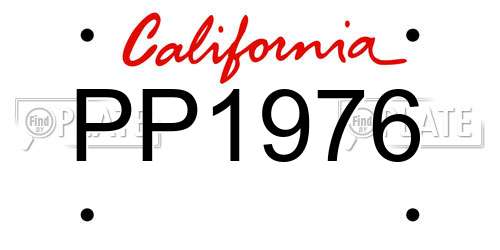 PP1976 California License Plate