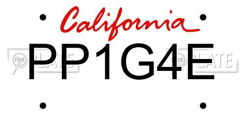 PP1G4E California License Plate