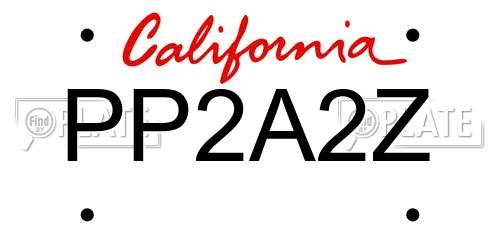 PP2A2Z California License Plate