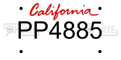 PP4885 California License Plate