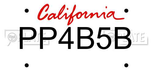 PP4B5B California License Plate