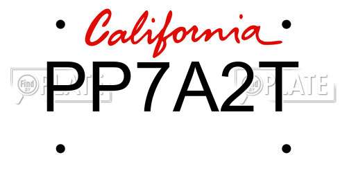 PP7A2T California License Plate
