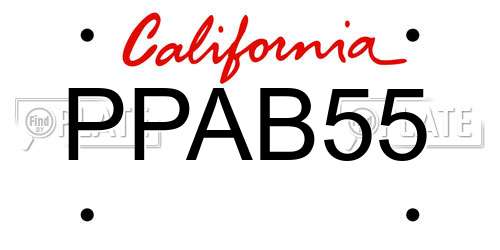 PPAB55 California License Plate