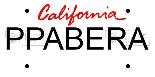 PPABERA California License Plate