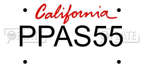 PPAS55 California License Plate