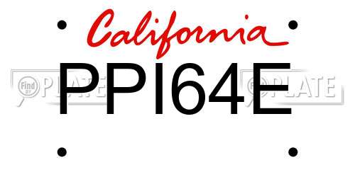 PPI64E California License Plate