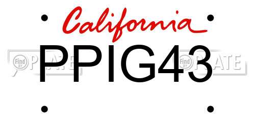 PPIG43 California License Plate