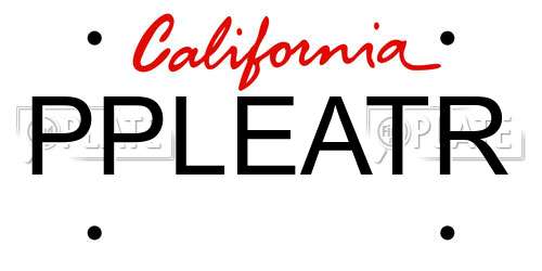 PPLEATR California License Plate