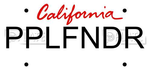 PPLFNDR California License Plate