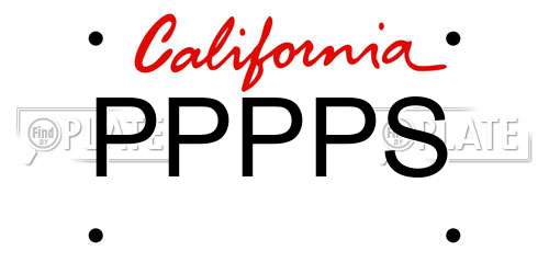 PPPPS California License Plate