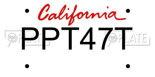 PPT47T California License Plate