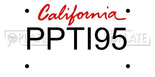 PPTI95 California License Plate