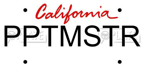 PPTMSTR California License Plate