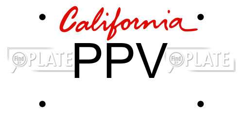PPV California License Plate