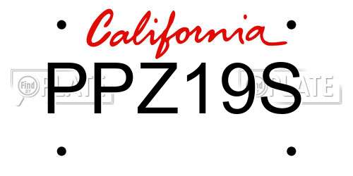 PPZ19S California License Plate