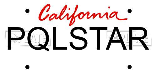 PQLSTAR California License Plate