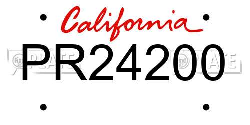 PR24200 California License Plate