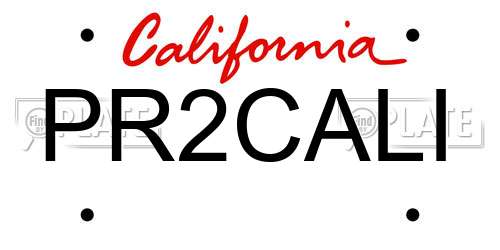 PR2CALI California License Plate