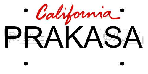 PRAKASA California License Plate