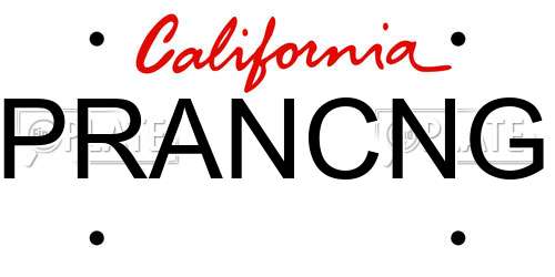 PRANCNG California License Plate