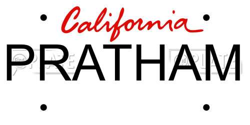 PRATHAM California License Plate