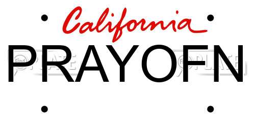 PRAYOFN California License Plate