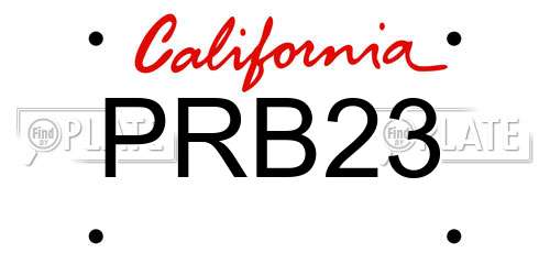 PRB23 California License Plate